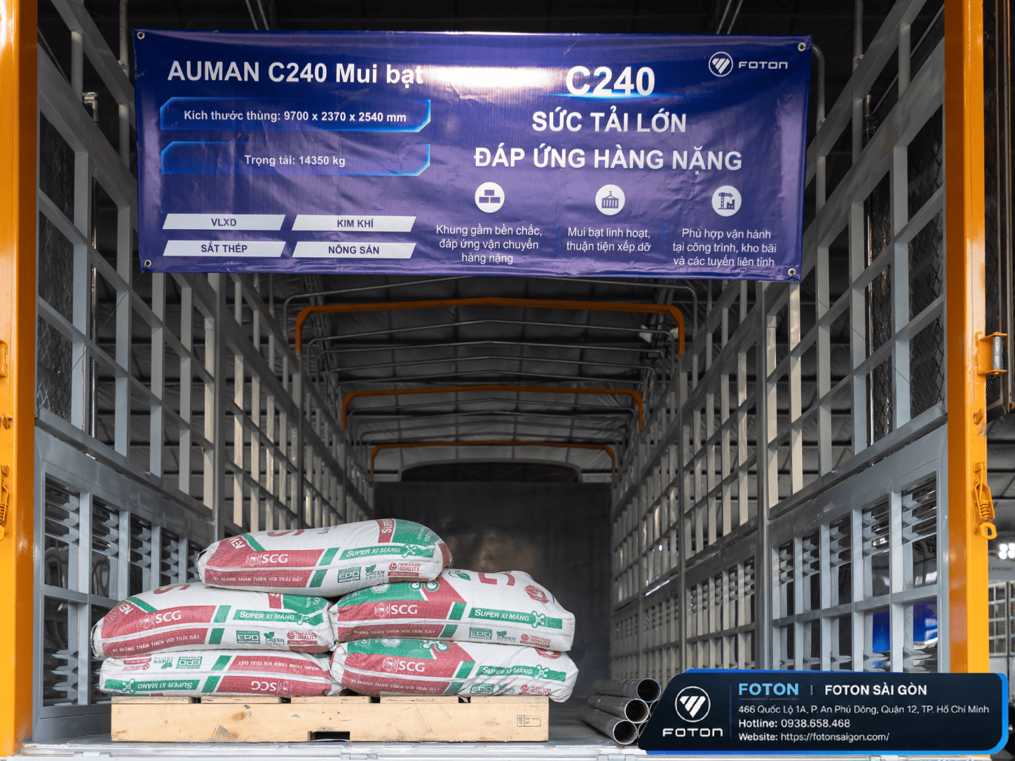QUY CÁCH THÙNG XE TẢI FOTON 14 TẤN THÙNG KÍN